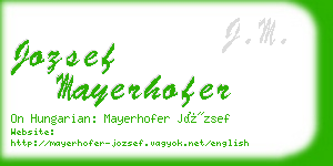 jozsef mayerhofer business card
